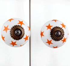 Orange Star Ceramic Knob
